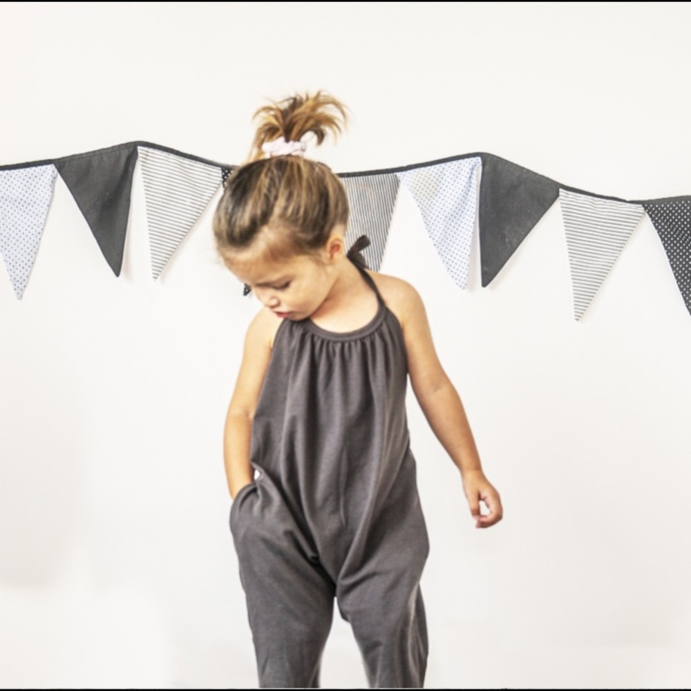 Moonbun Baby charcoal backless jumpsuit 18M